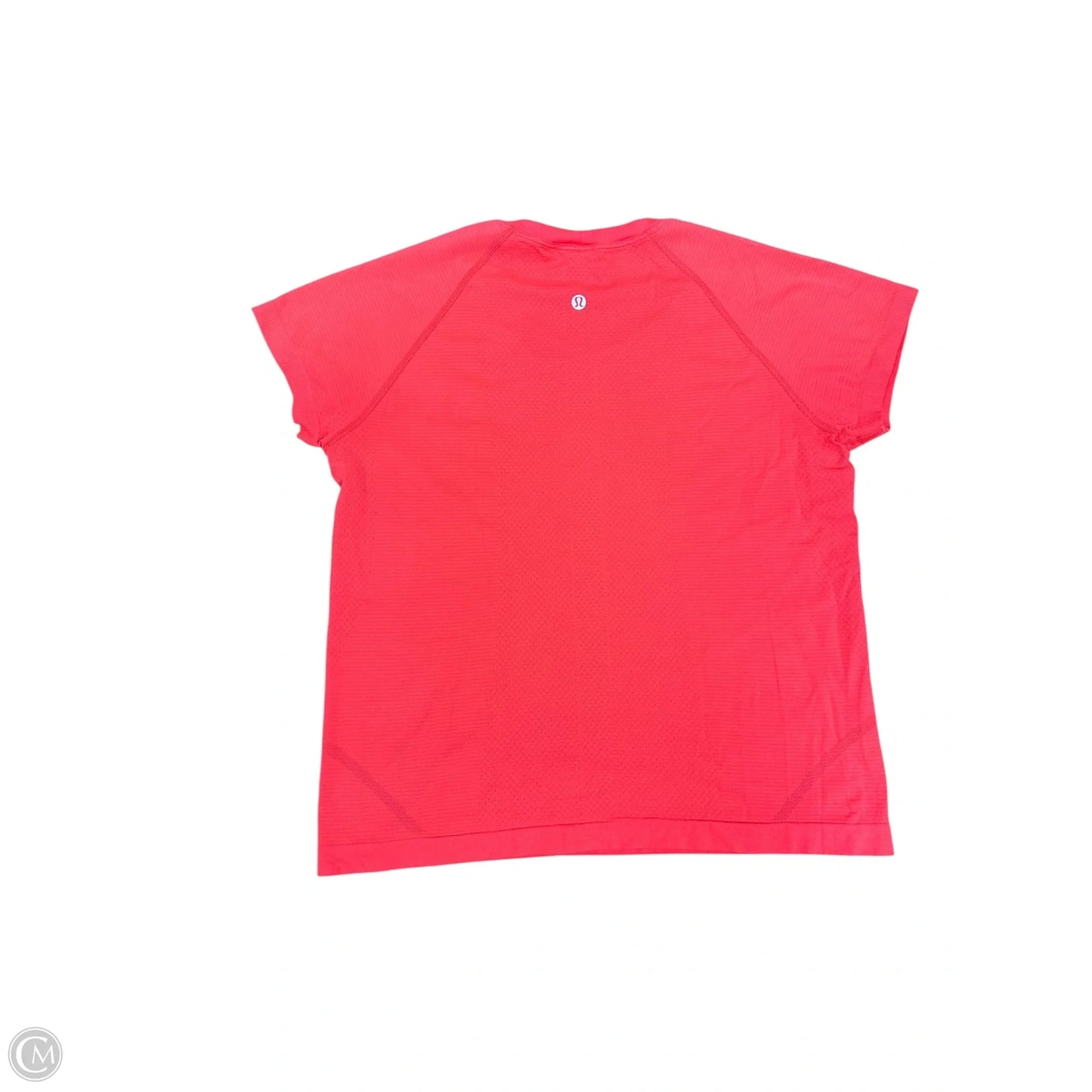 Athletic Top Short Sleeve By Lululemon In Coral, Size: 10