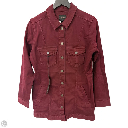 Jacket Denim By Liverpool In Maroon, Size: M