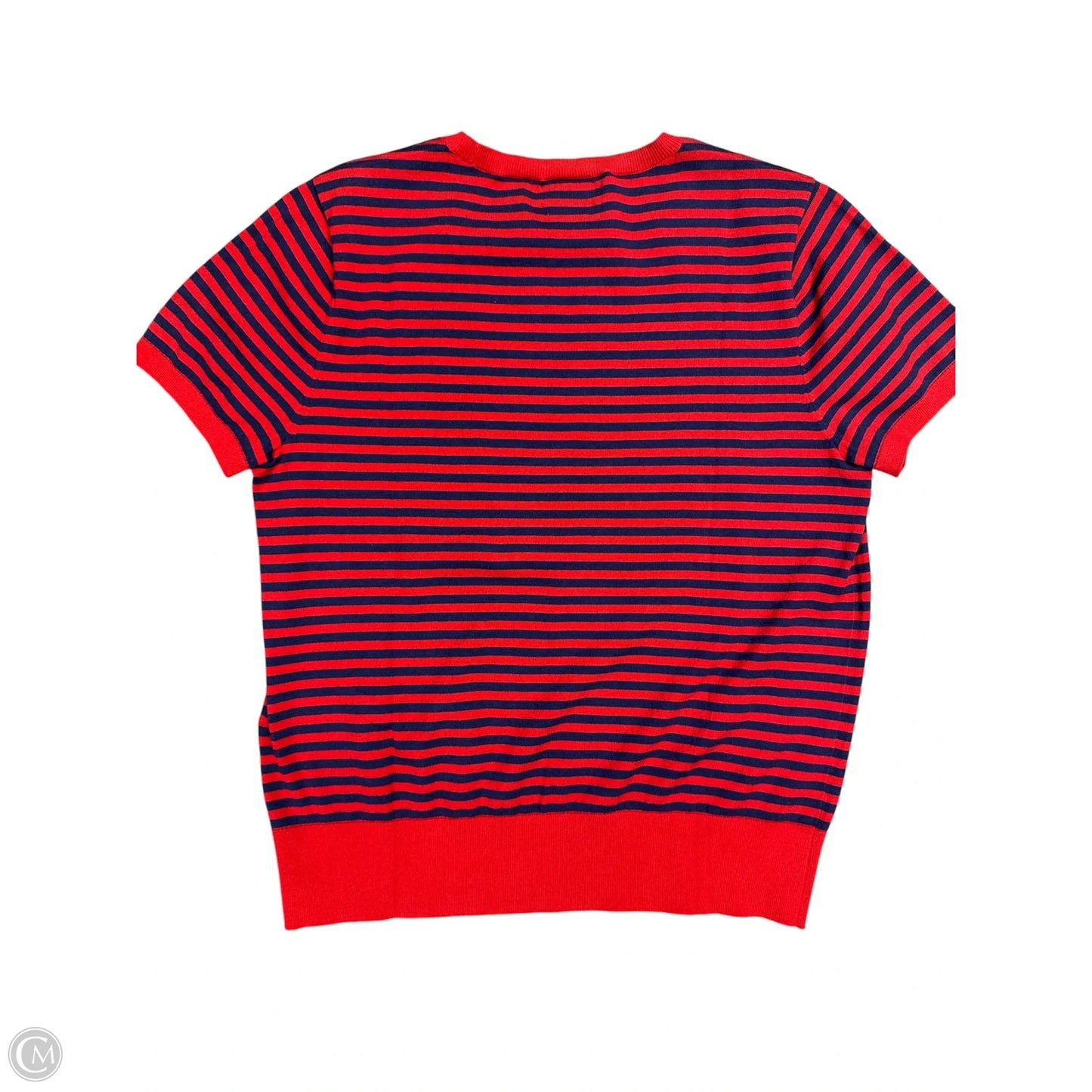 Top Short Sleeve By Polo Ralph Lauren In Blue & Red, Size: L