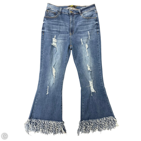 Jeans Flared By Lucky & Blessed In Blue Denim, Size: 16