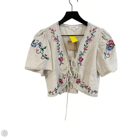 Top Short Sleeve By Blu Pepper In Cream, Size: S