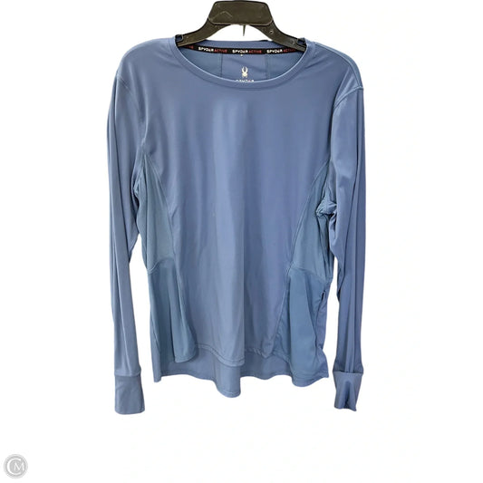 Athletic Top Long Sleeve Crewneck By Spyder In Blue, Size: Xxl