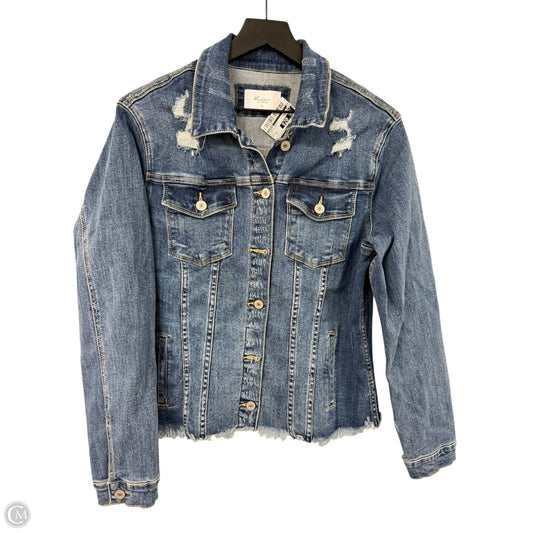 Jacket Denim By Kancan In Blue Denim, Size: Xl