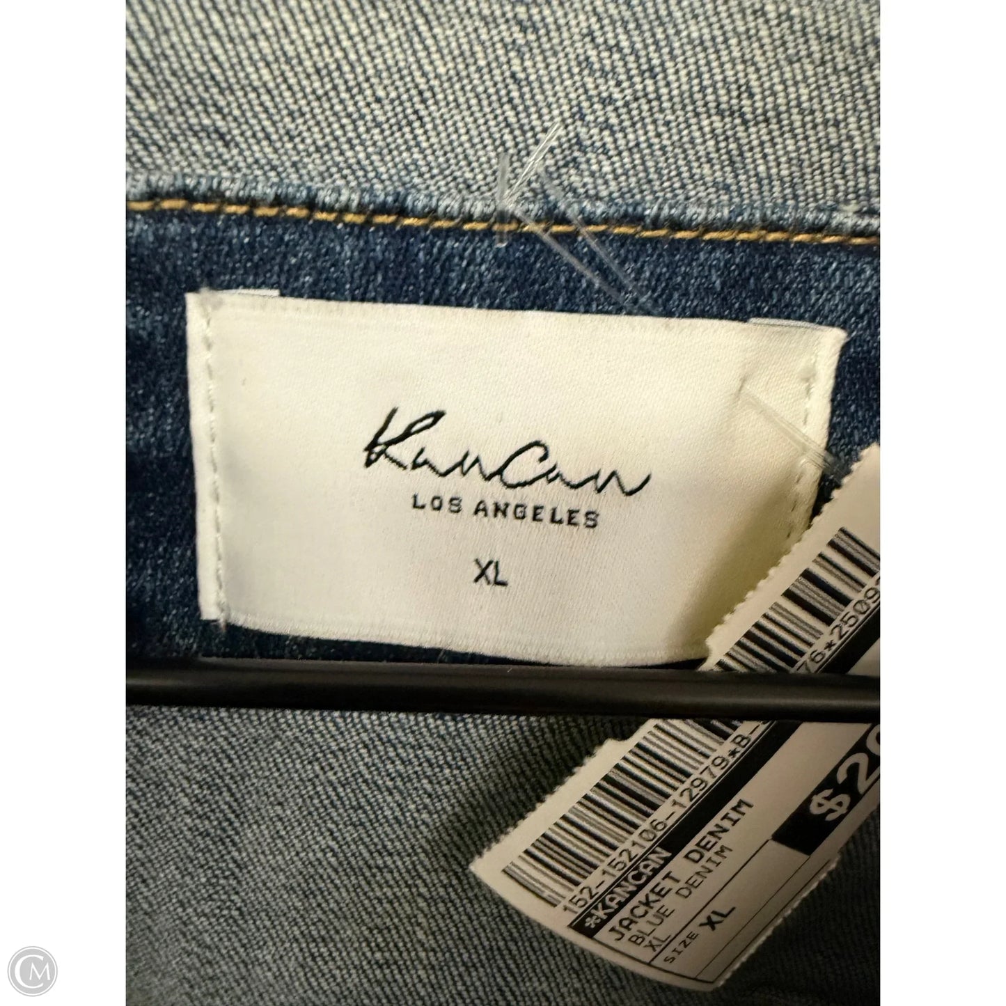 Jacket Denim By Kancan In Blue Denim, Size: Xl