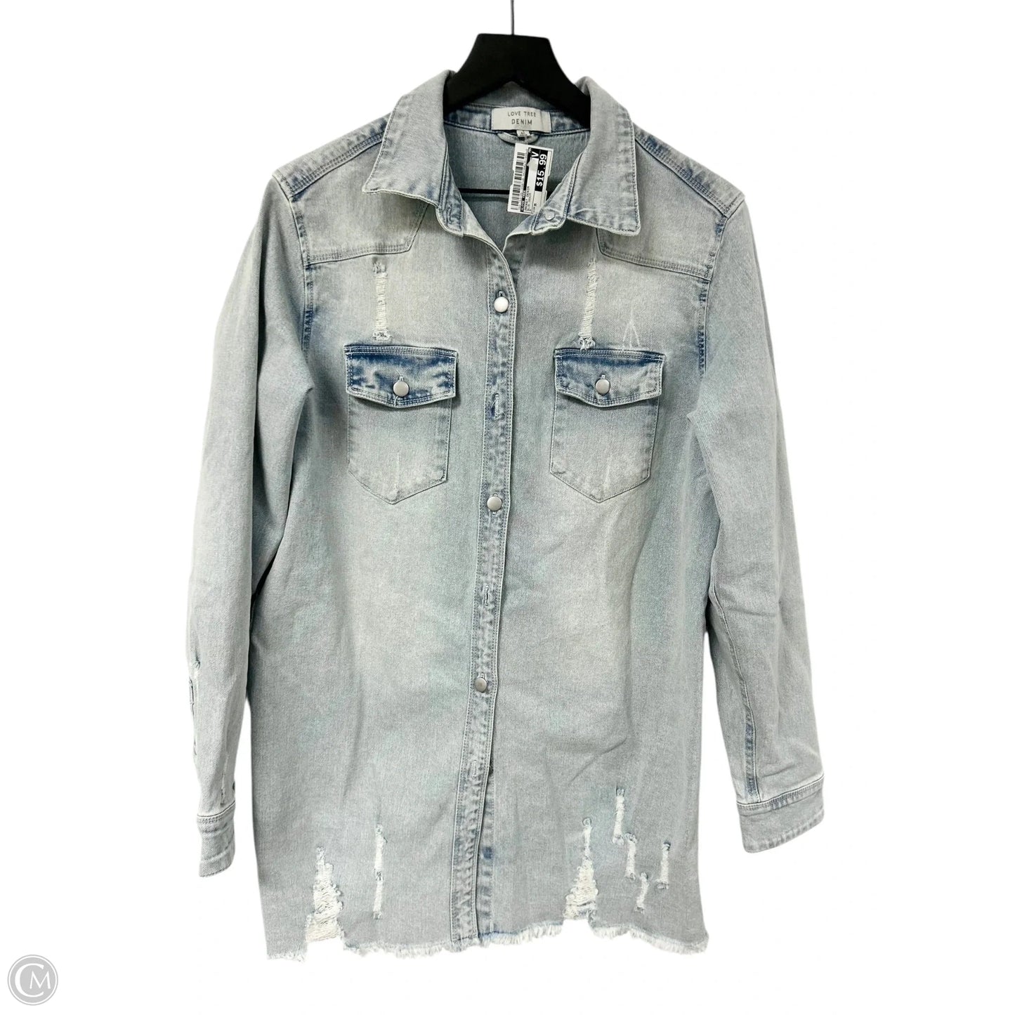 Jacket Denim By Love Tree In Blue Denim, Size: M