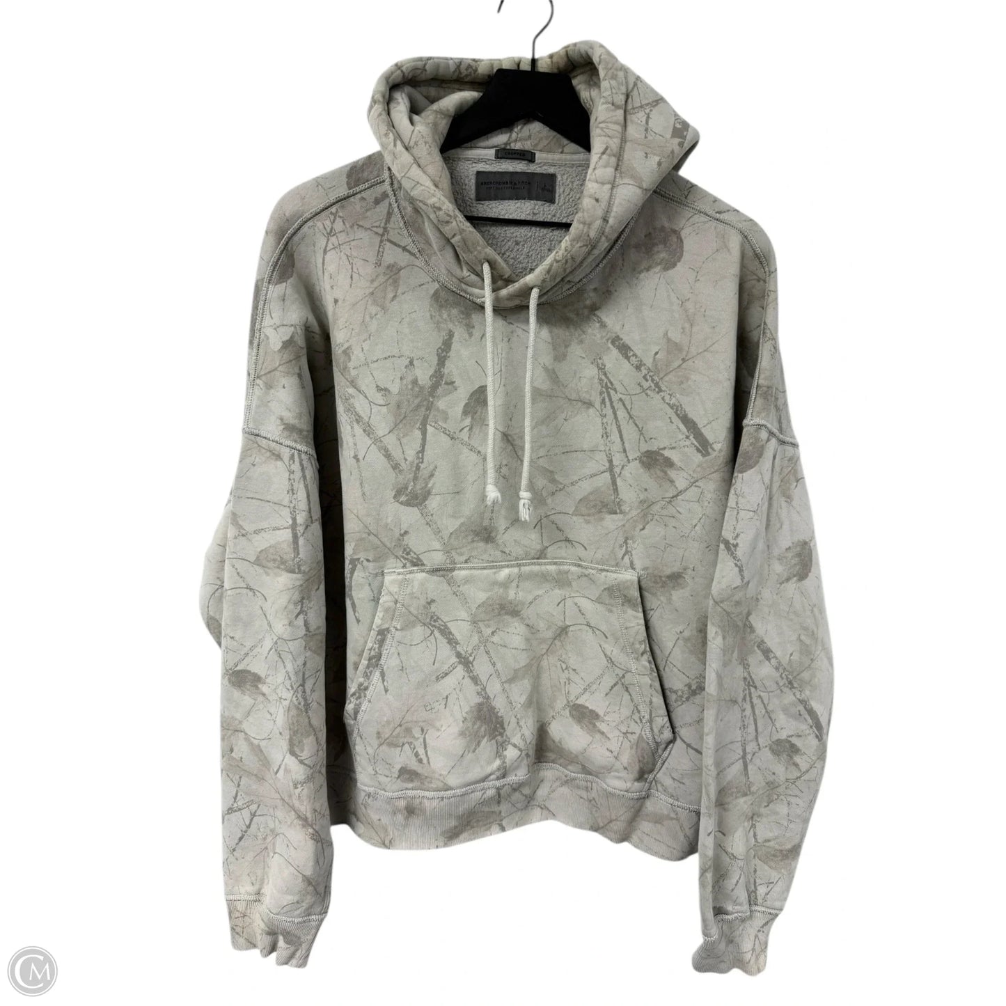 Sweatshirt Hoodie By Abercrombie And Fitch In Tan, Size: L