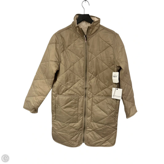 Jacket Puffer & Quilted By Thread And Supply In Cream & Tan, Size: L