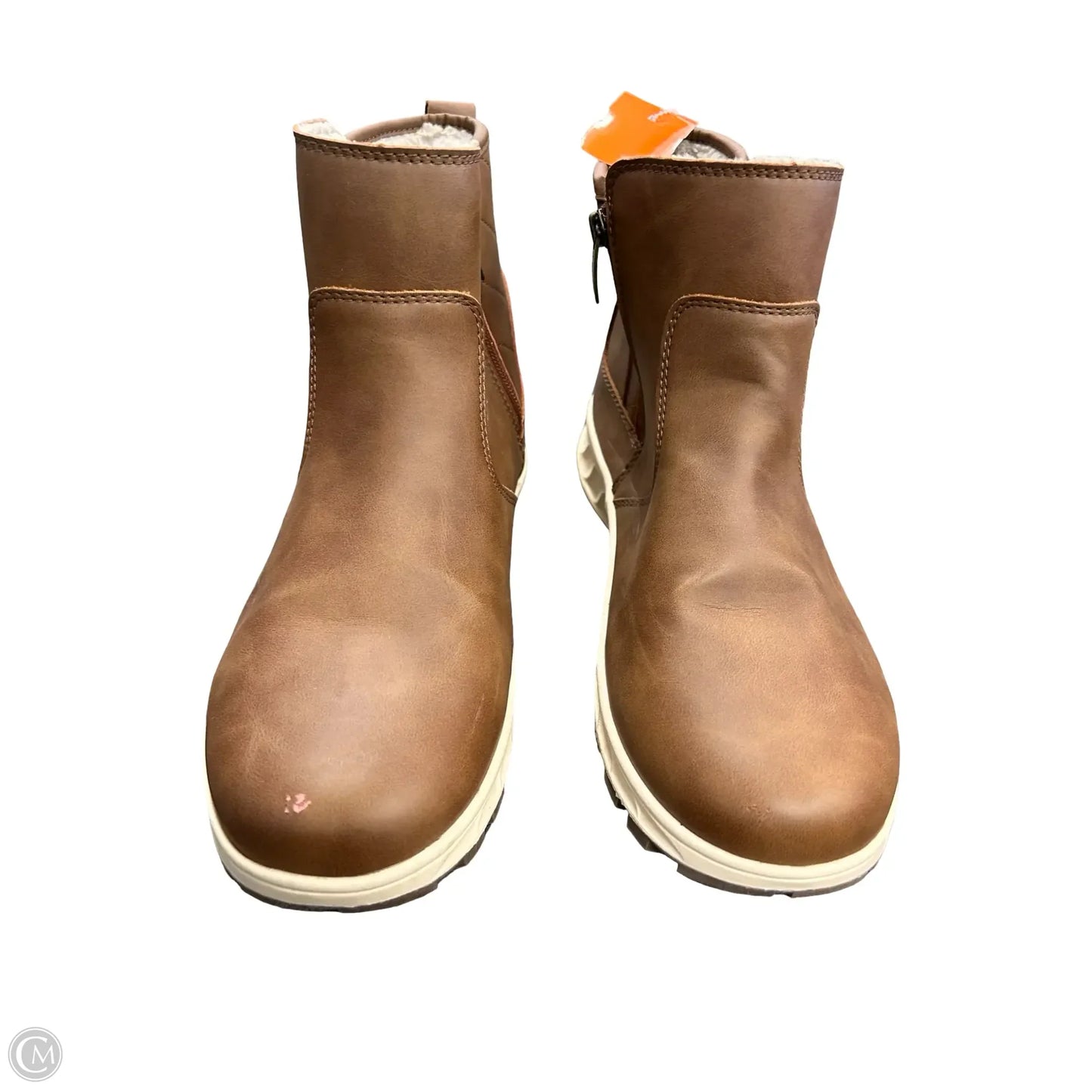Boots Ankle Flats By Khombu In Brown, Size: 10