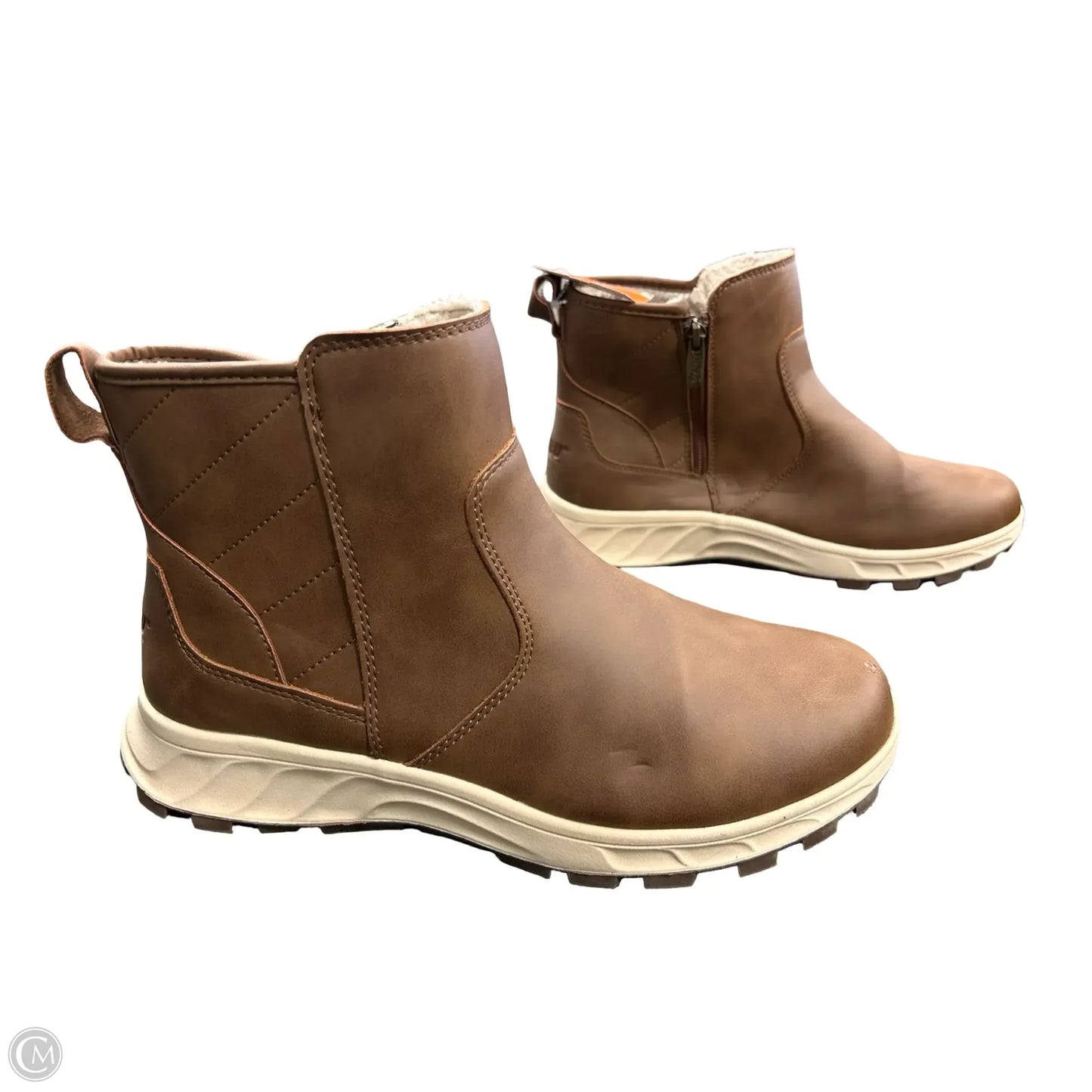 Boots Ankle Flats By Khombu In Brown, Size: 10