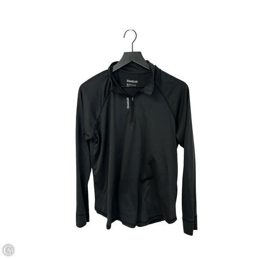 Athletic Top Long Sleeve Collar By Reebok In Black, Size: Xl