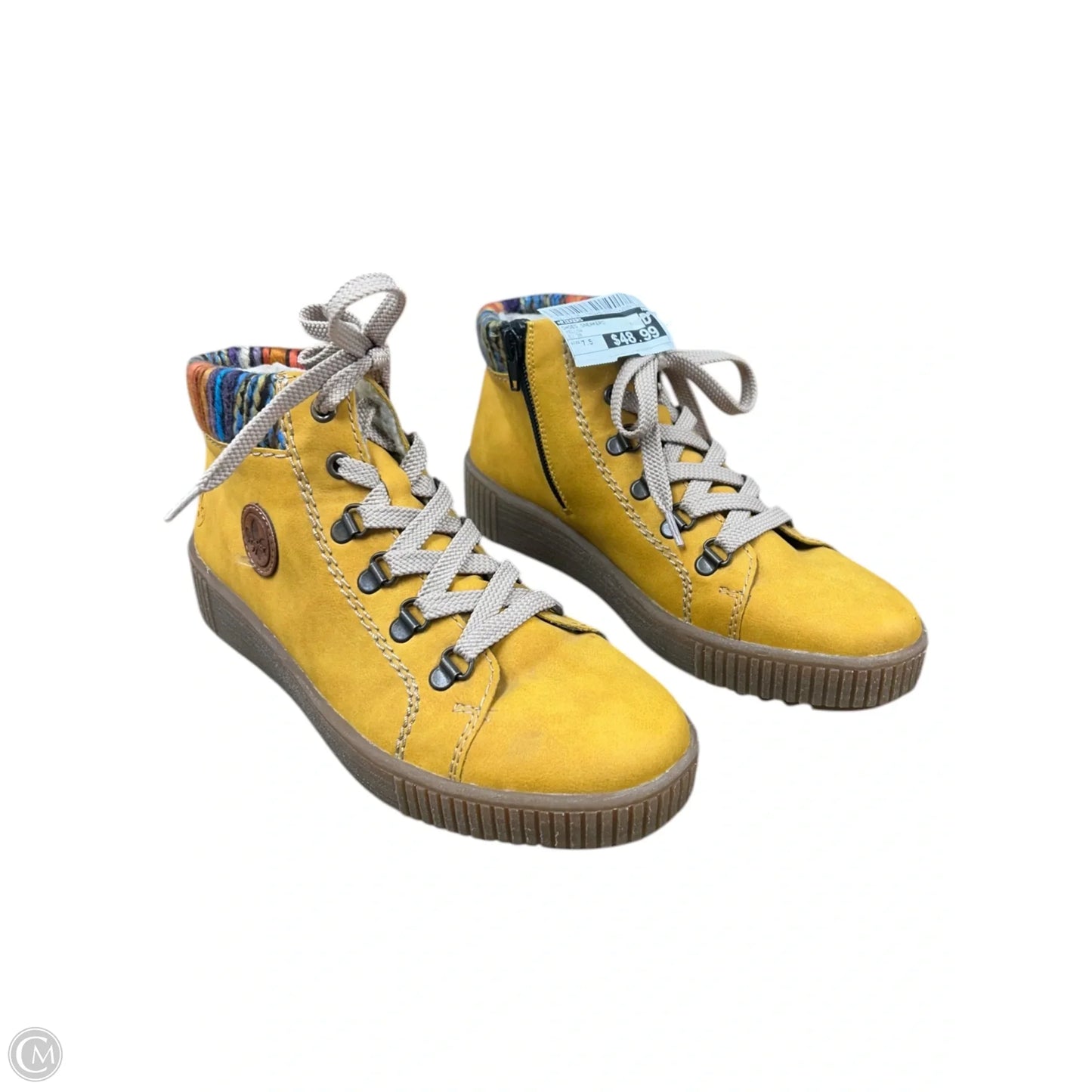 Shoes Sneakers By Riekers In Yellow, Size: 7.5