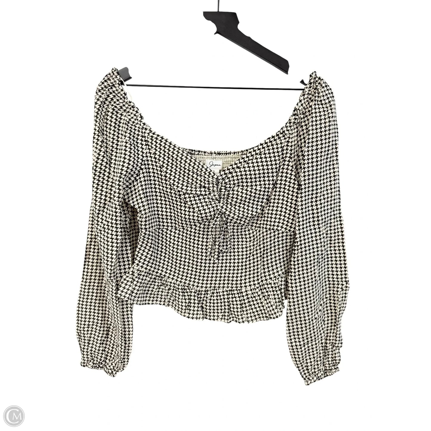 Top Long Sleeve By Japna In Black & White, Size: S