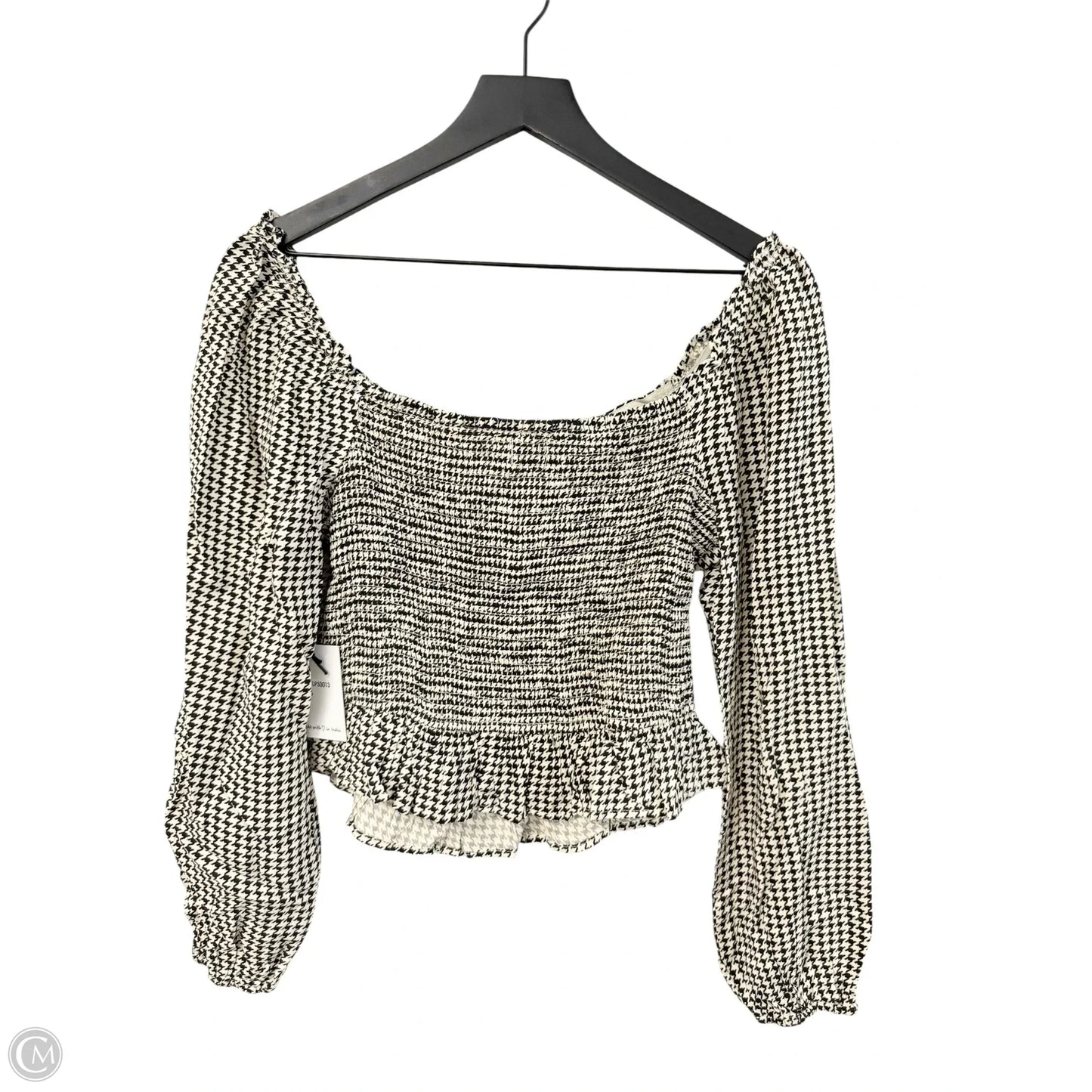 Top Long Sleeve By Japna In Black & White, Size: S
