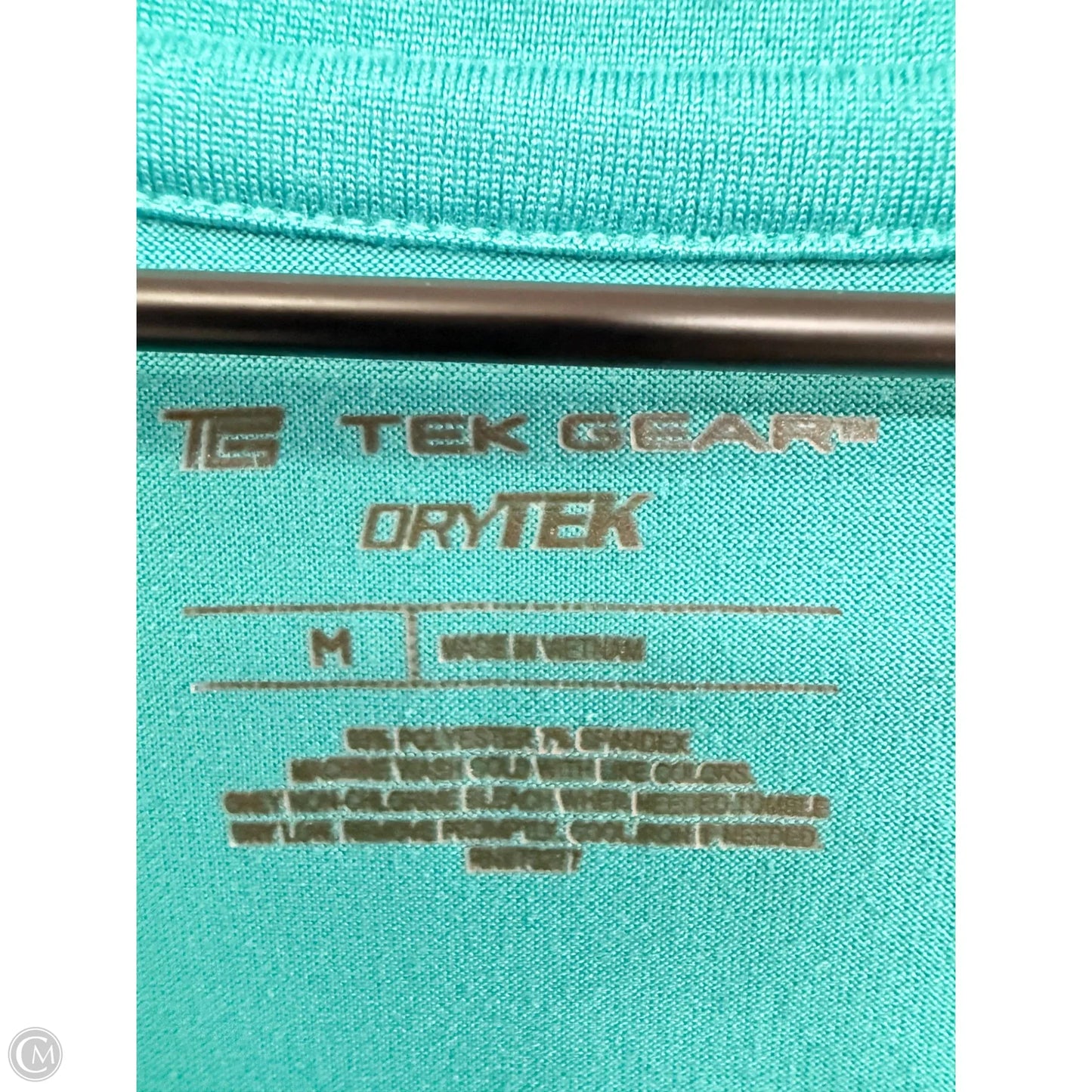 Athletic Top Long Sleeve Crewneck By Tek Gear In Teal, Size: M