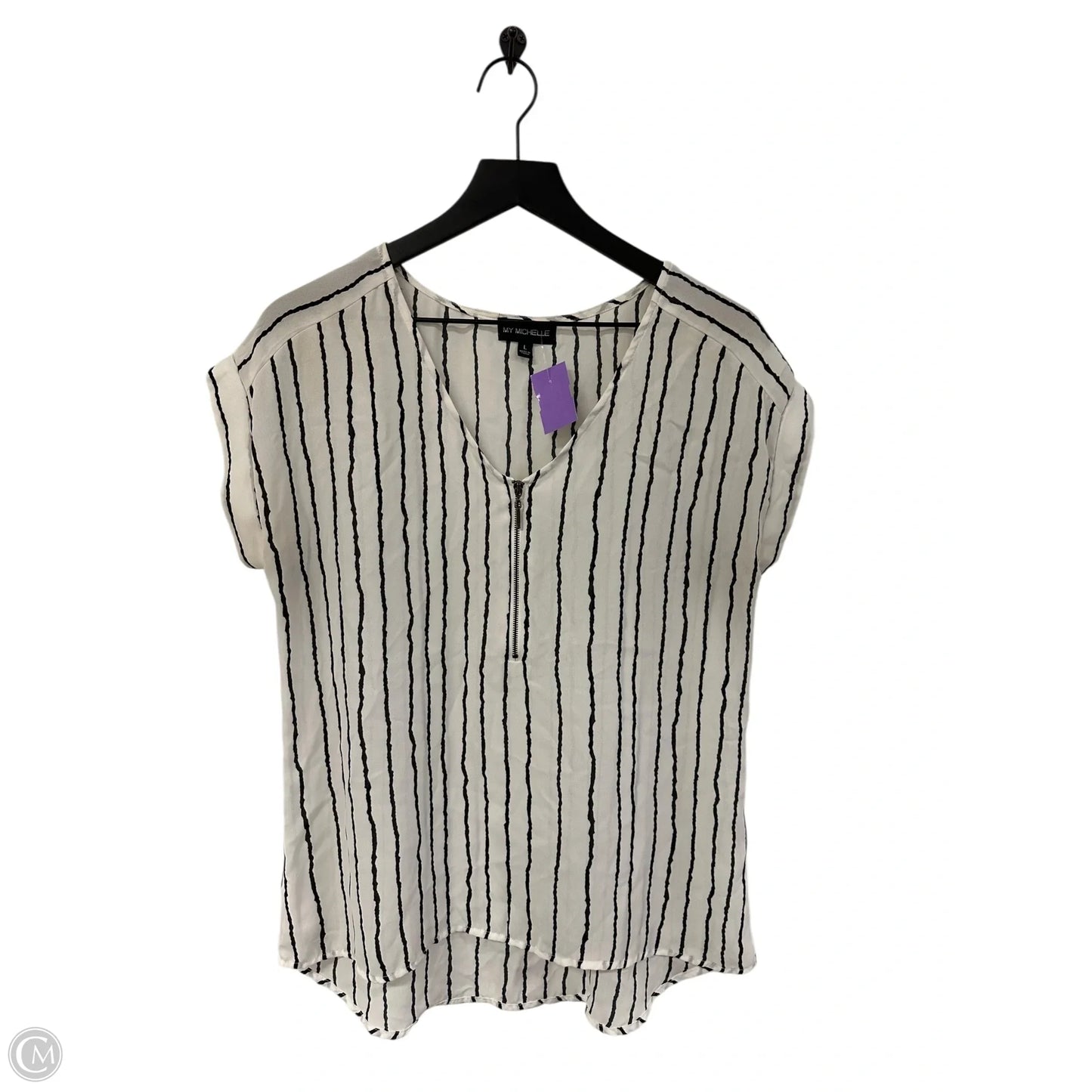 Top Short Sleeve By My Michelle In Black & White, Size: L