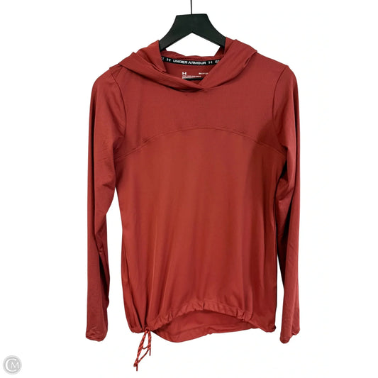 Athletic Top Long Sleeve Hoodie By Under Armour In Red, Size: S