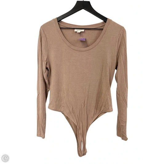 Bodysuit By Clothes Mentor In Tan, Size: L