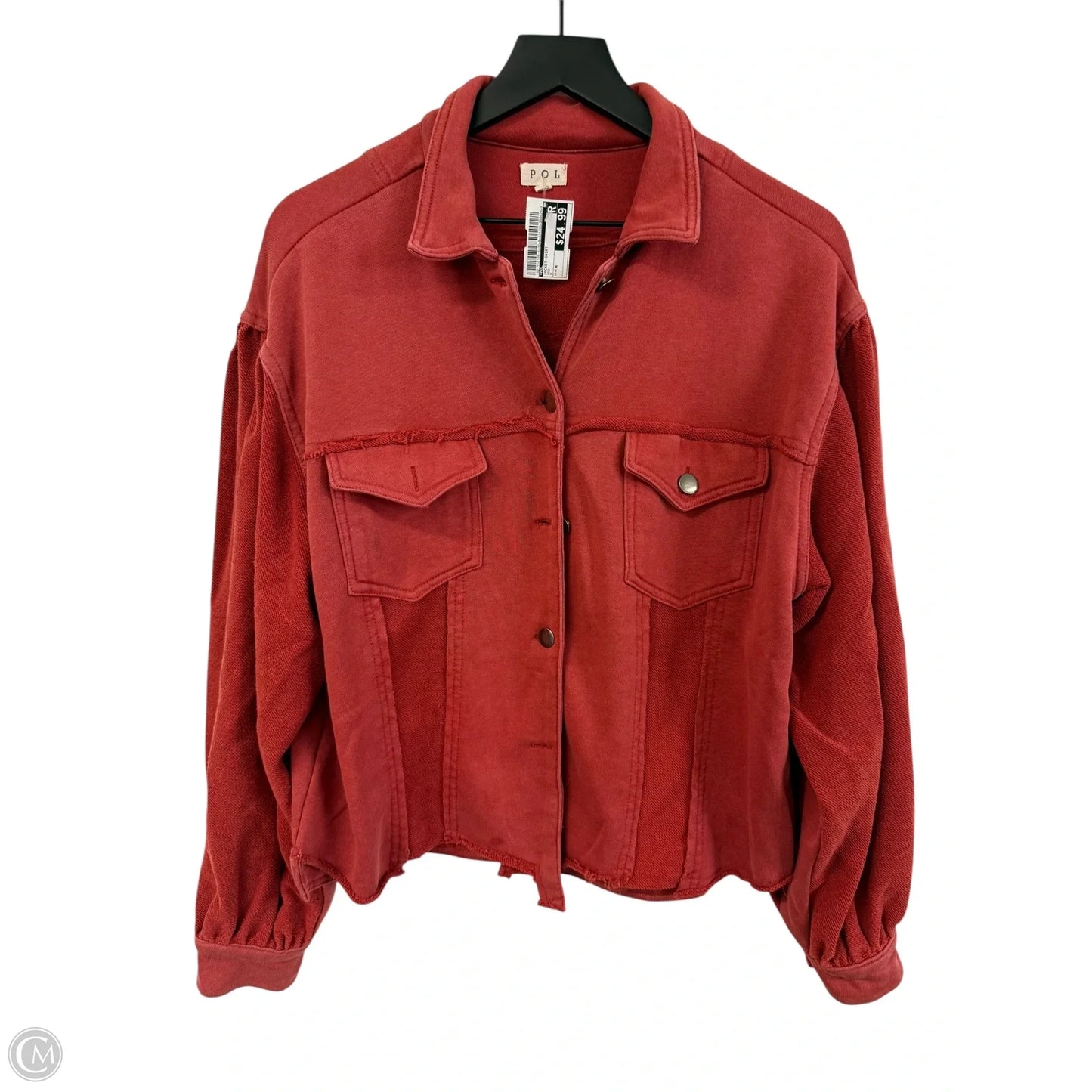 Jacket Shirt By Pol In Red, Size: M
