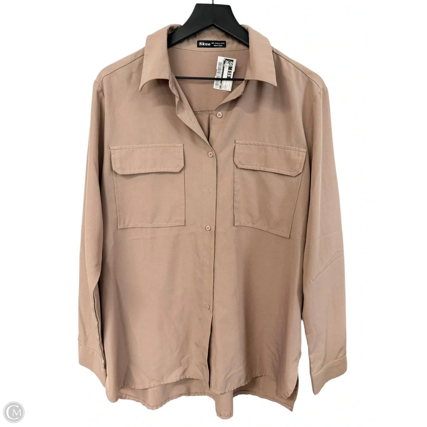 Blouse Long Sleeve By Cmf In Tan, Size: L