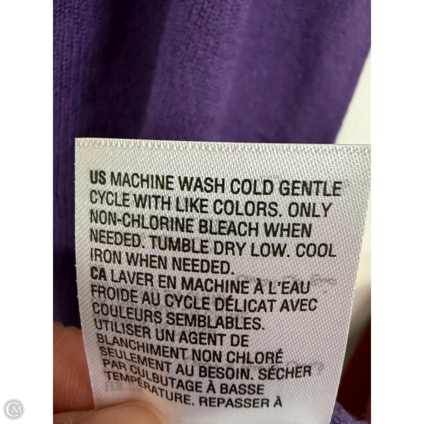 Sweater Cardigan By Karen Scott In Purple, Size: 2x