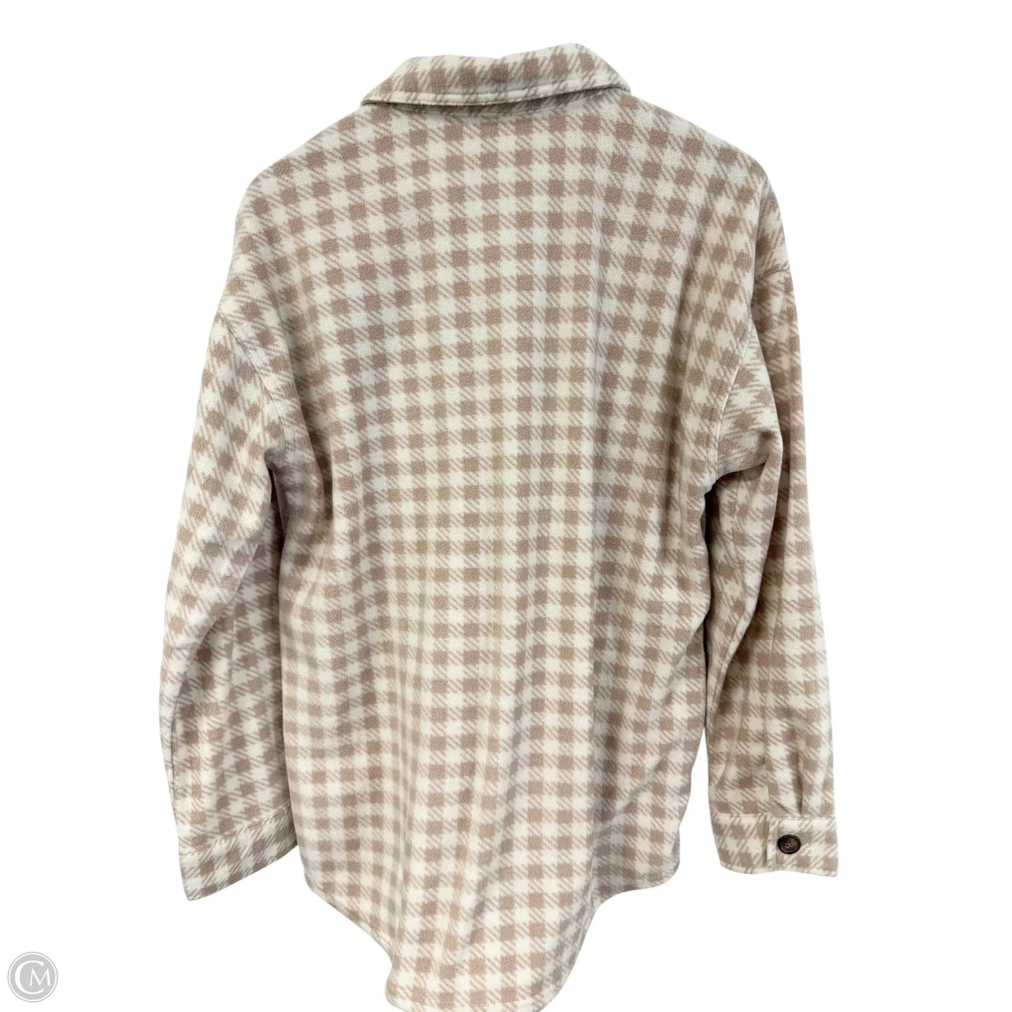 Jacket Shirt By Maurices In Tan & White, Size: M