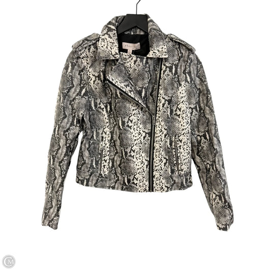 Jacket Moto By Philosophy In Snakeskin Print, Size: S