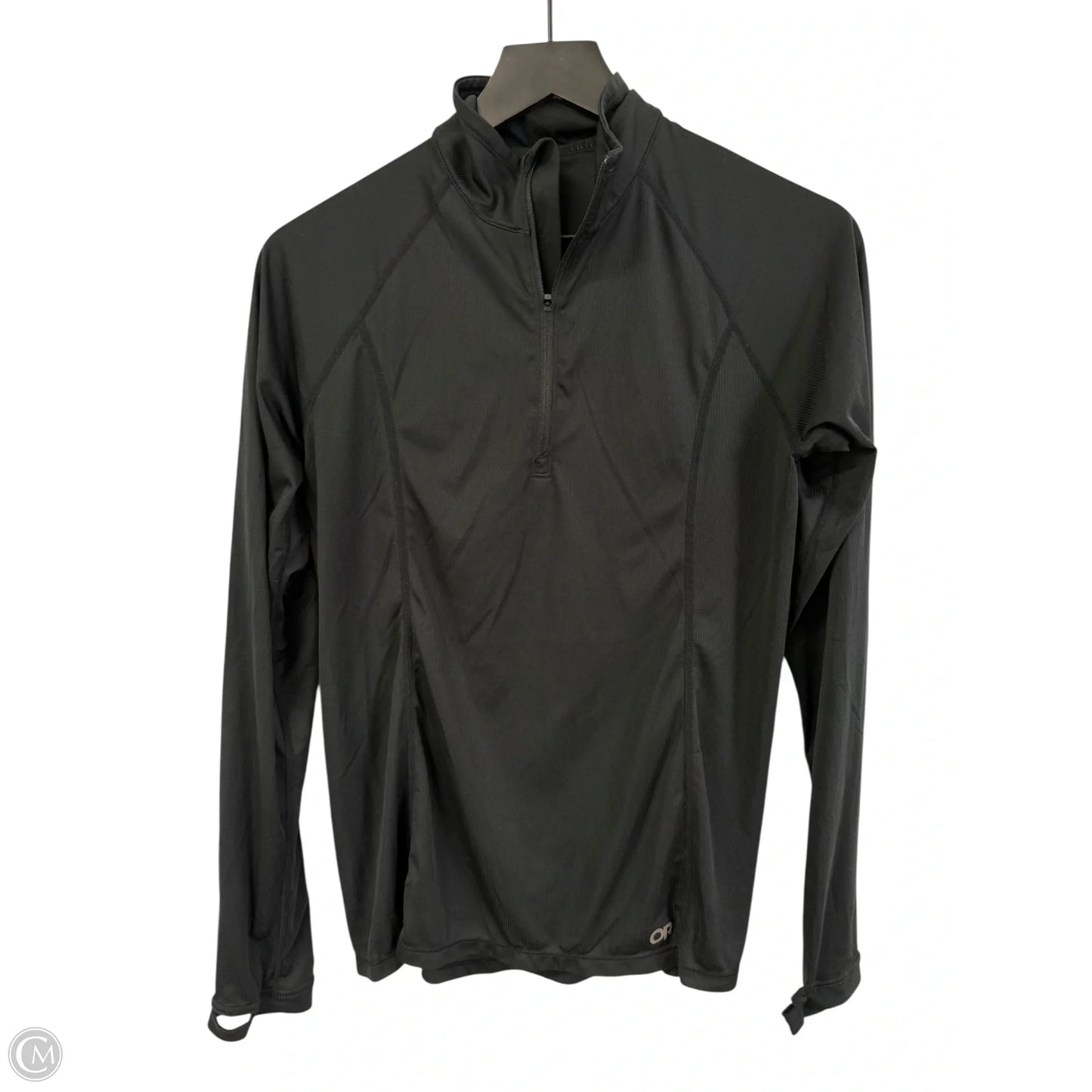 Athletic Top Long Sleeve Collar By Clothes Mentor In Black, Size: M