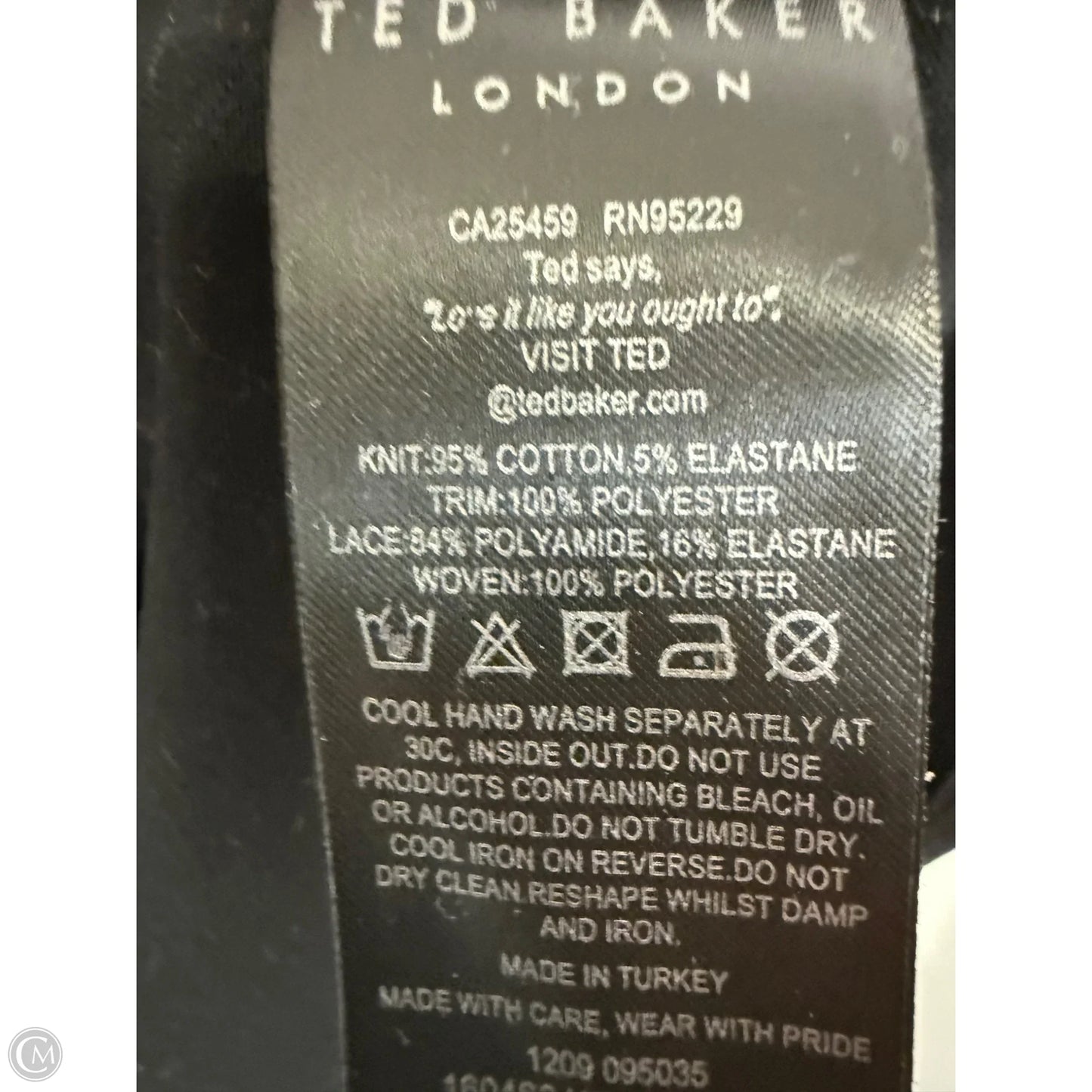 Top Short Sleeve By Ted Baker In Black, Size: 4