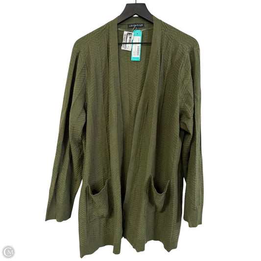 Sweater Cardigan By Love Ellie In Green, Size: 2x