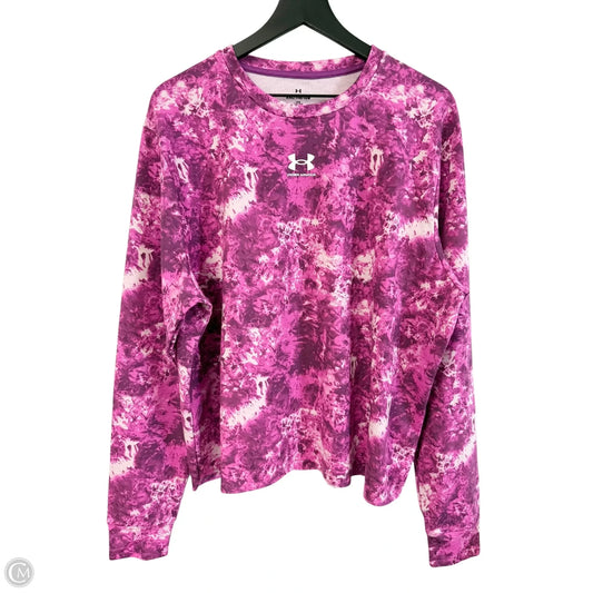 Athletic Top Long Sleeve Crewneck By Under Armour In Pink, Size: Xxl