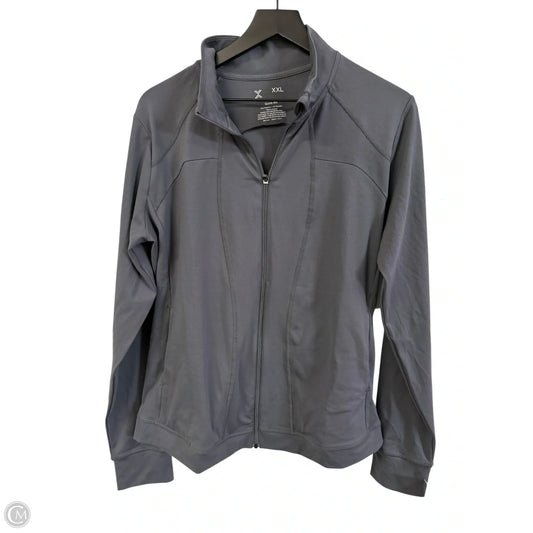 Athletic Top Long Sleeve Collar By Xersion In Grey, Size: Xxl