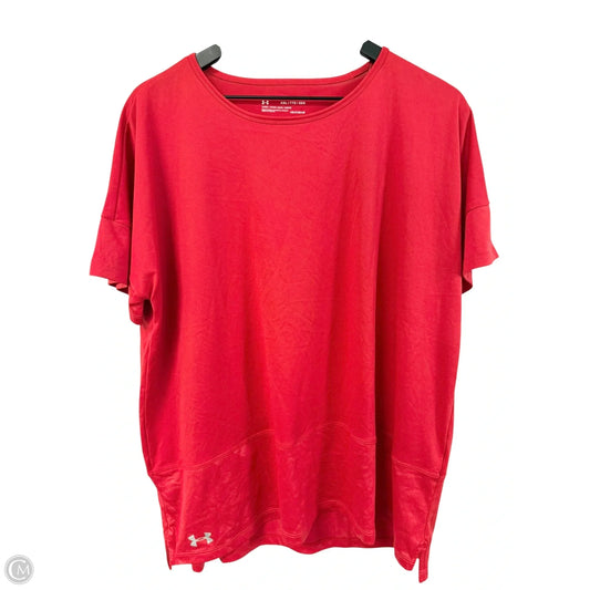 Athletic Top Short Sleeve By Under Armour In Red, Size: Xxl