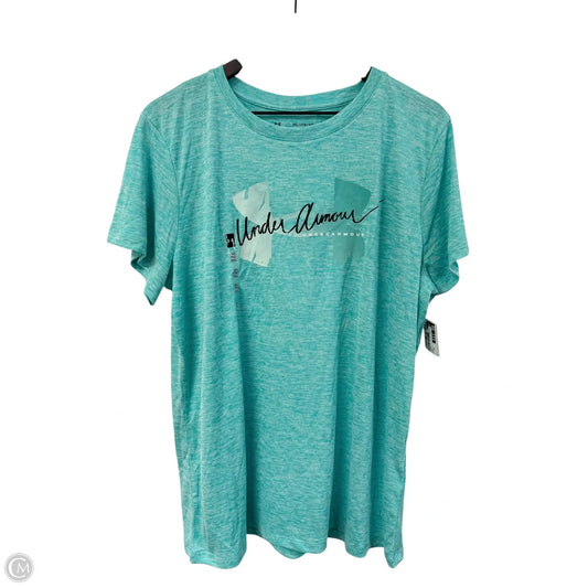Athletic Top Short Sleeve By Under Armour In Green, Size: 2x