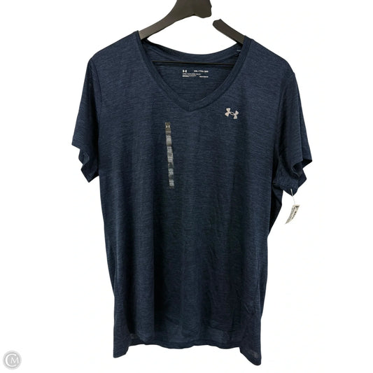 Athletic Top Short Sleeve By Under Armour In Navy, Size: Xxl