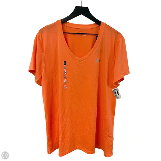 Athletic Top Short Sleeve By Under Armour In Orange, Size: Xxl