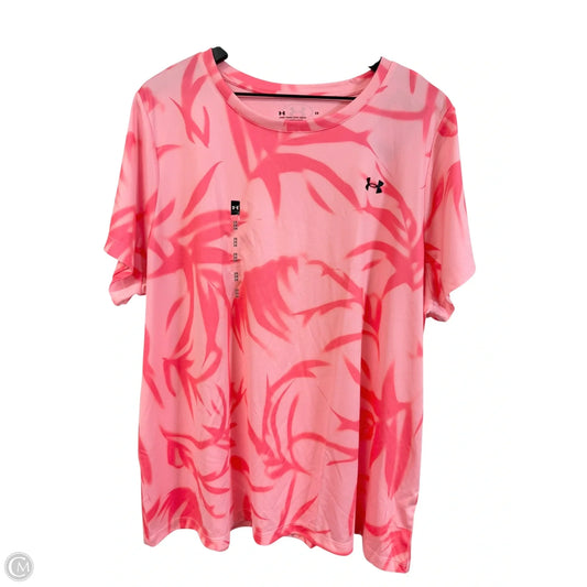 Athletic Top Short Sleeve By Under Armour In Pink, Size: 2x
