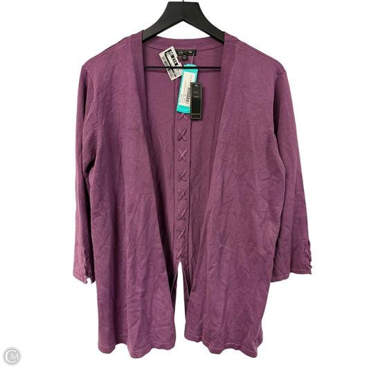 Sweater Cardigan By Cme In Purple, Size: Xxl