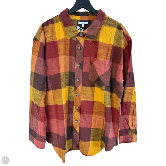 Blouse Long Sleeve By Maurices In Multi-colored, Size: Xxl
