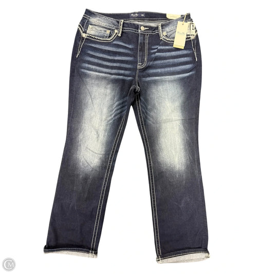Jeans Straight By Miss Me In Blue Denim, Size: 20