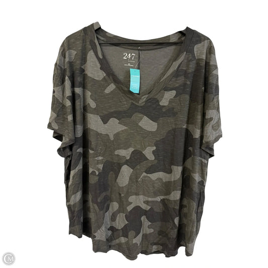 Top Short Sleeve By Maurices In Camouflage Print, Size: 2x