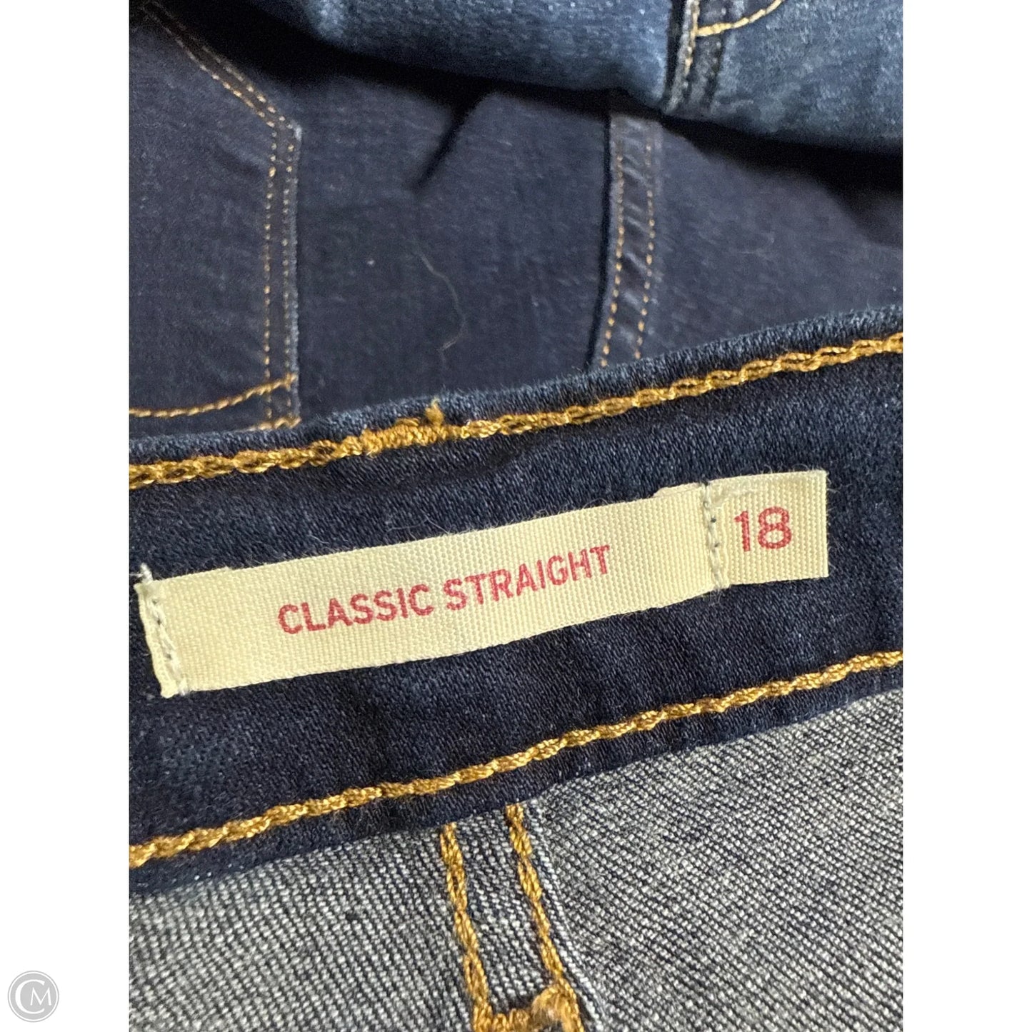 Jeans Straight By Levis In Blue Denim, Size: 18