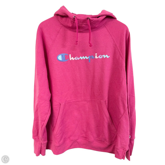 Sweatshirt Hoodie By Champion In Pink, Size: 2x