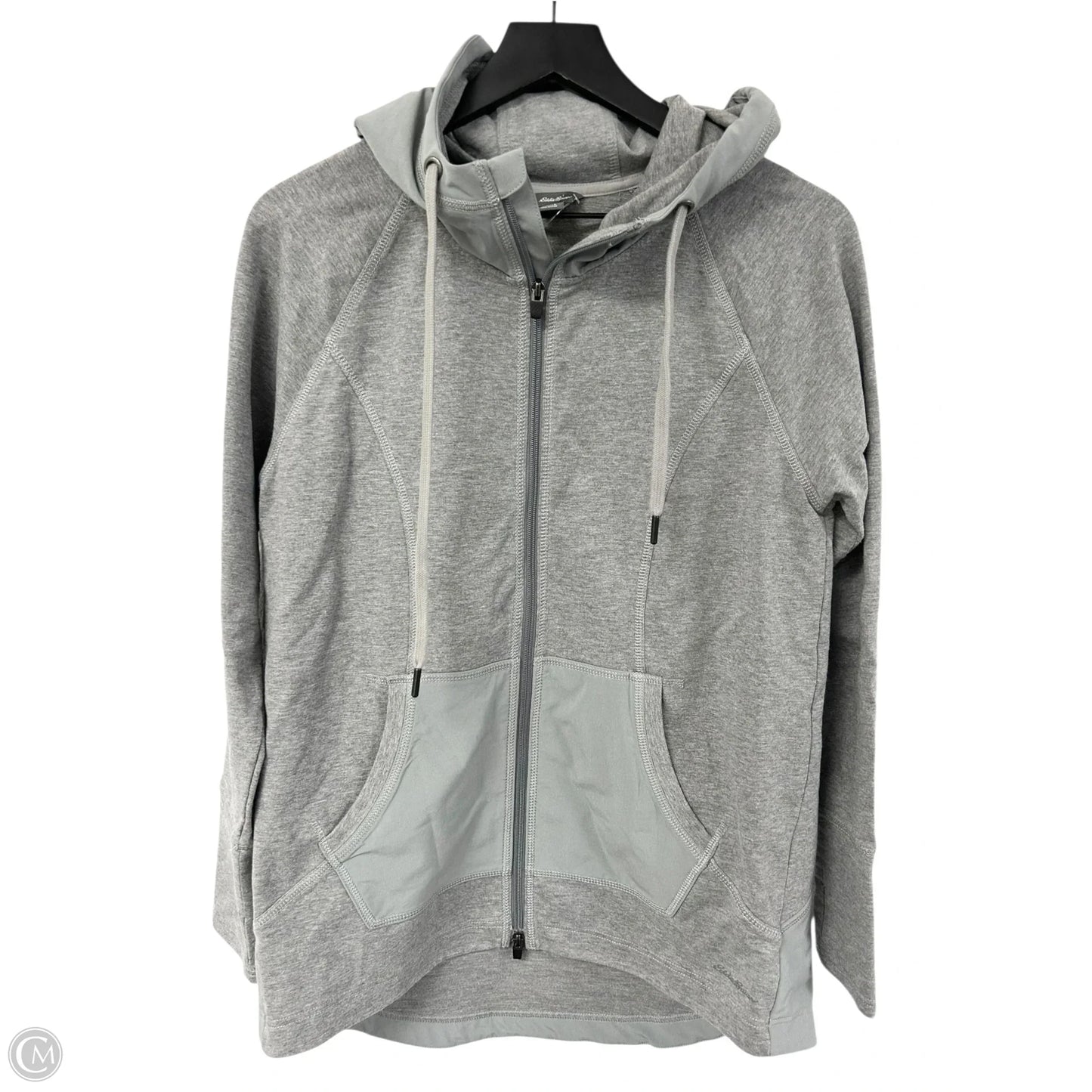 Athletic Jacket By Eddie Bauer In Grey, Size: L