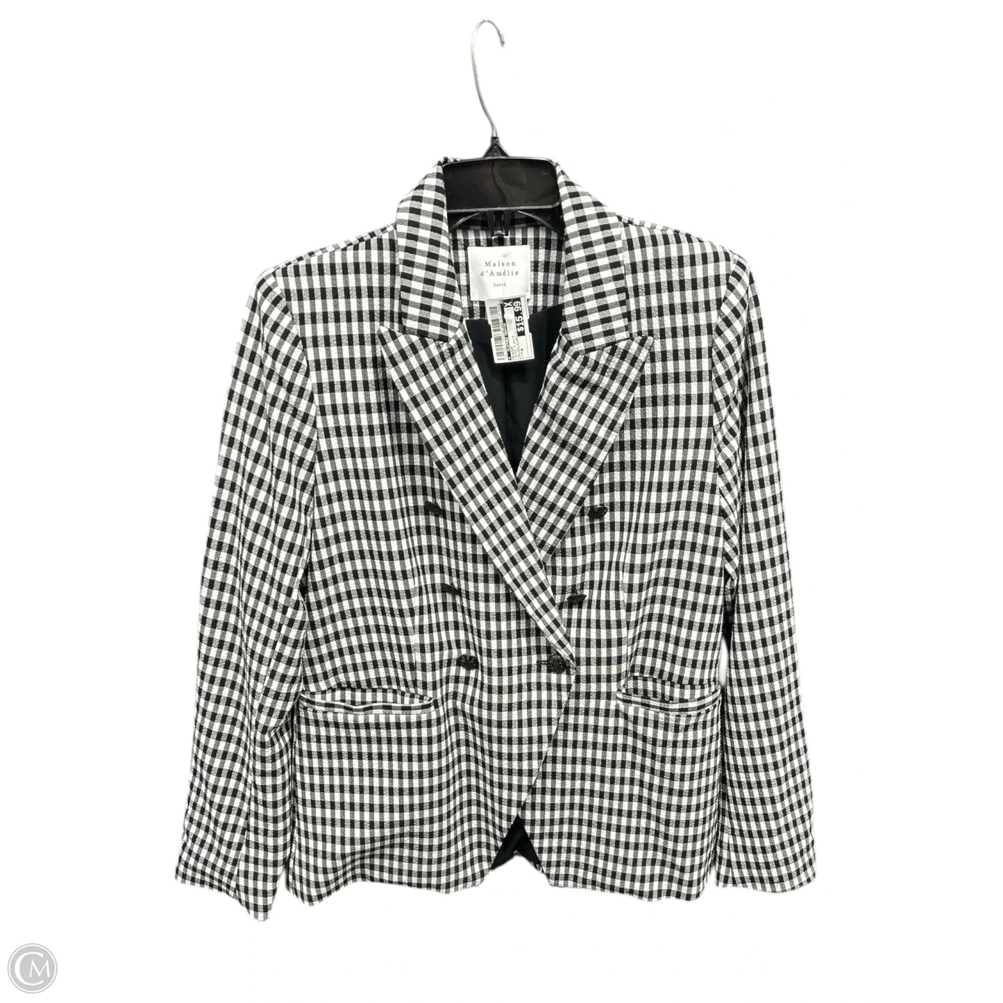 Blazer By Clothes Mentor In Black & White, Size: M