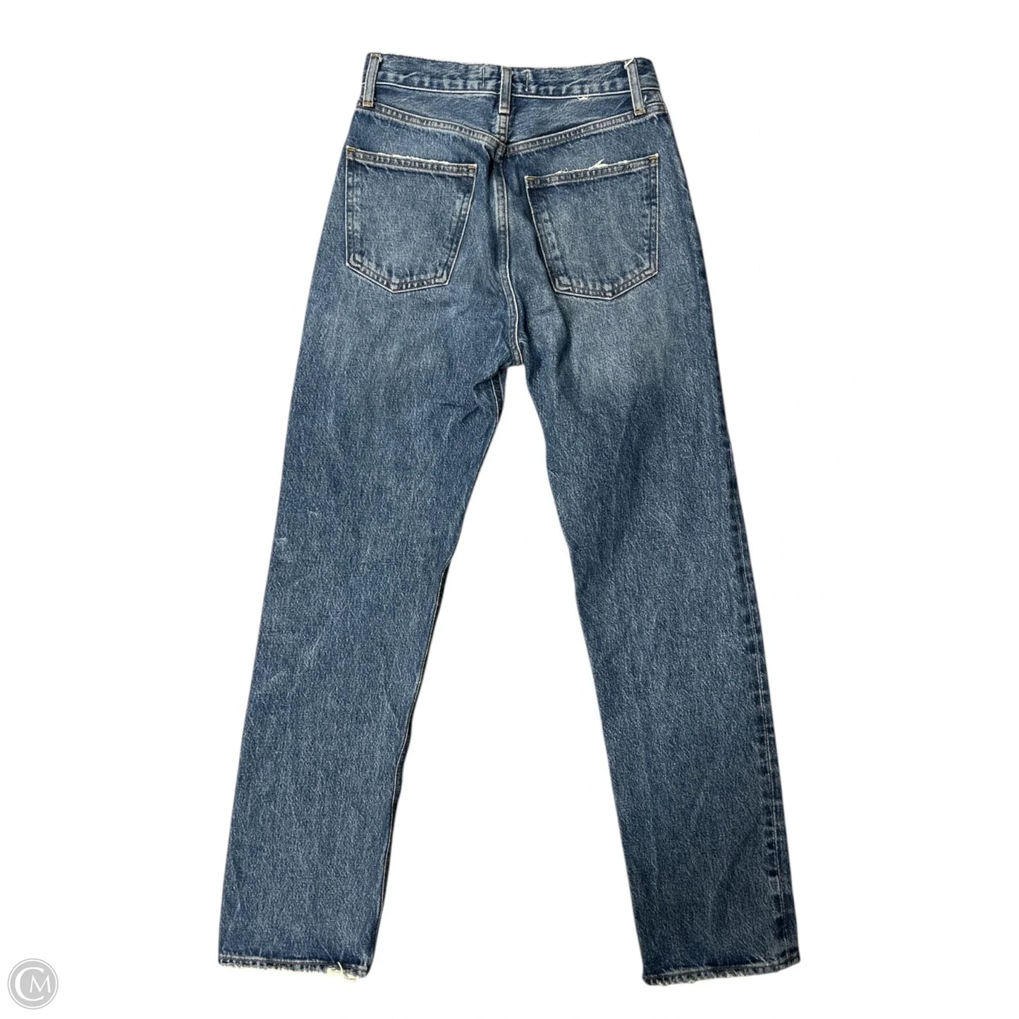 Jeans Straight By Agolde In Blue Denim, Size: 0