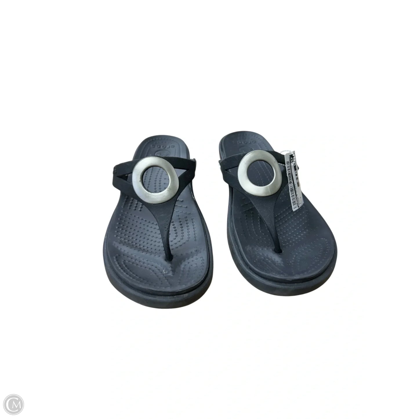 Sandals Flats By Crocs In Black, Size: 9