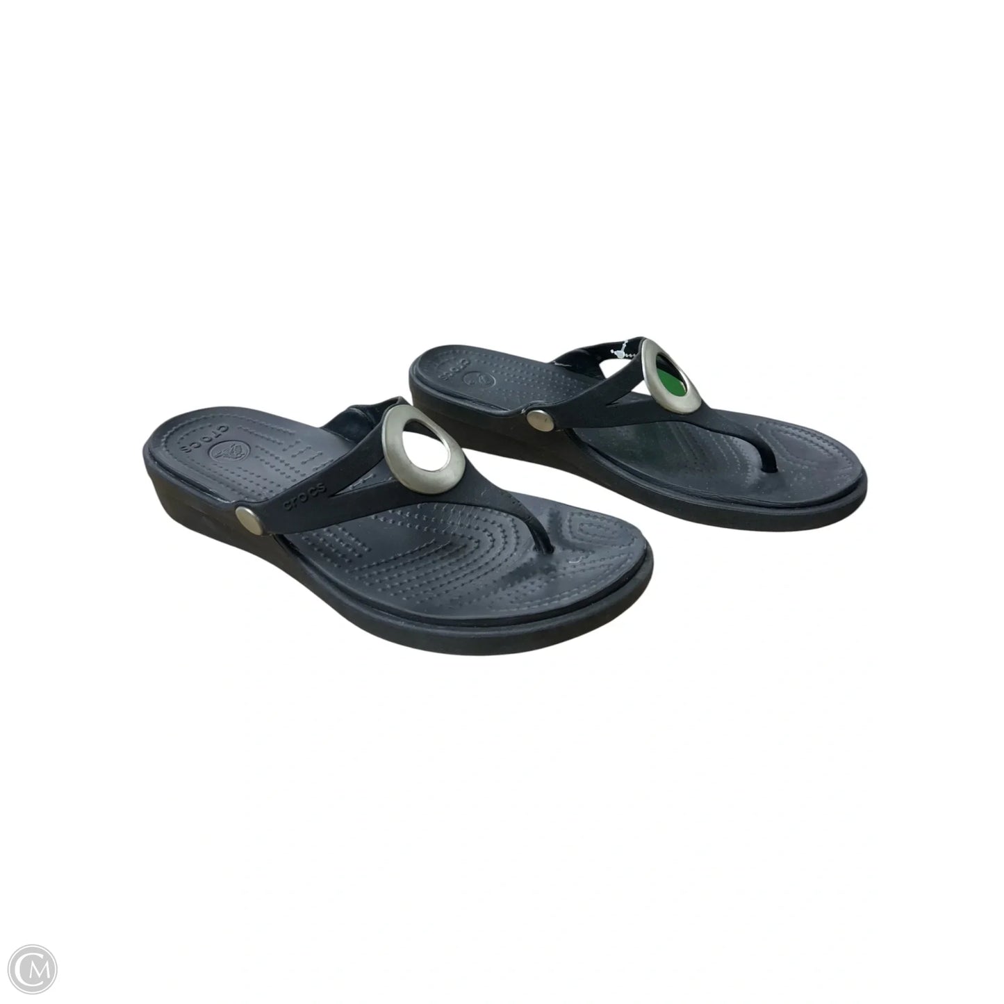 Sandals Flats By Crocs In Black, Size: 9