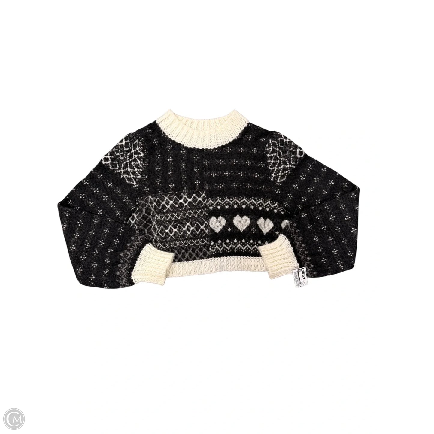 Sweater By Free People In Black & Cream, Size: Xs