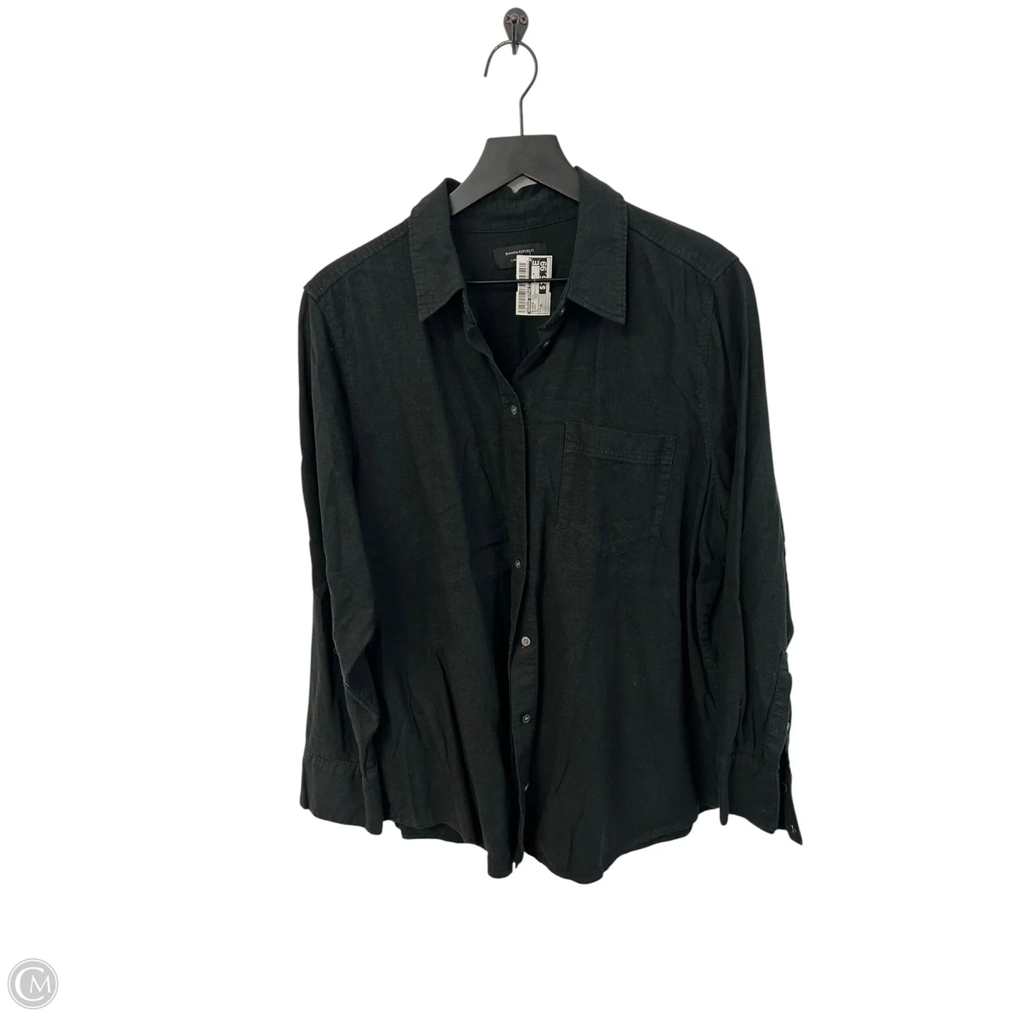 Blouse Long Sleeve By Banana Republic In Black, Size: Xl