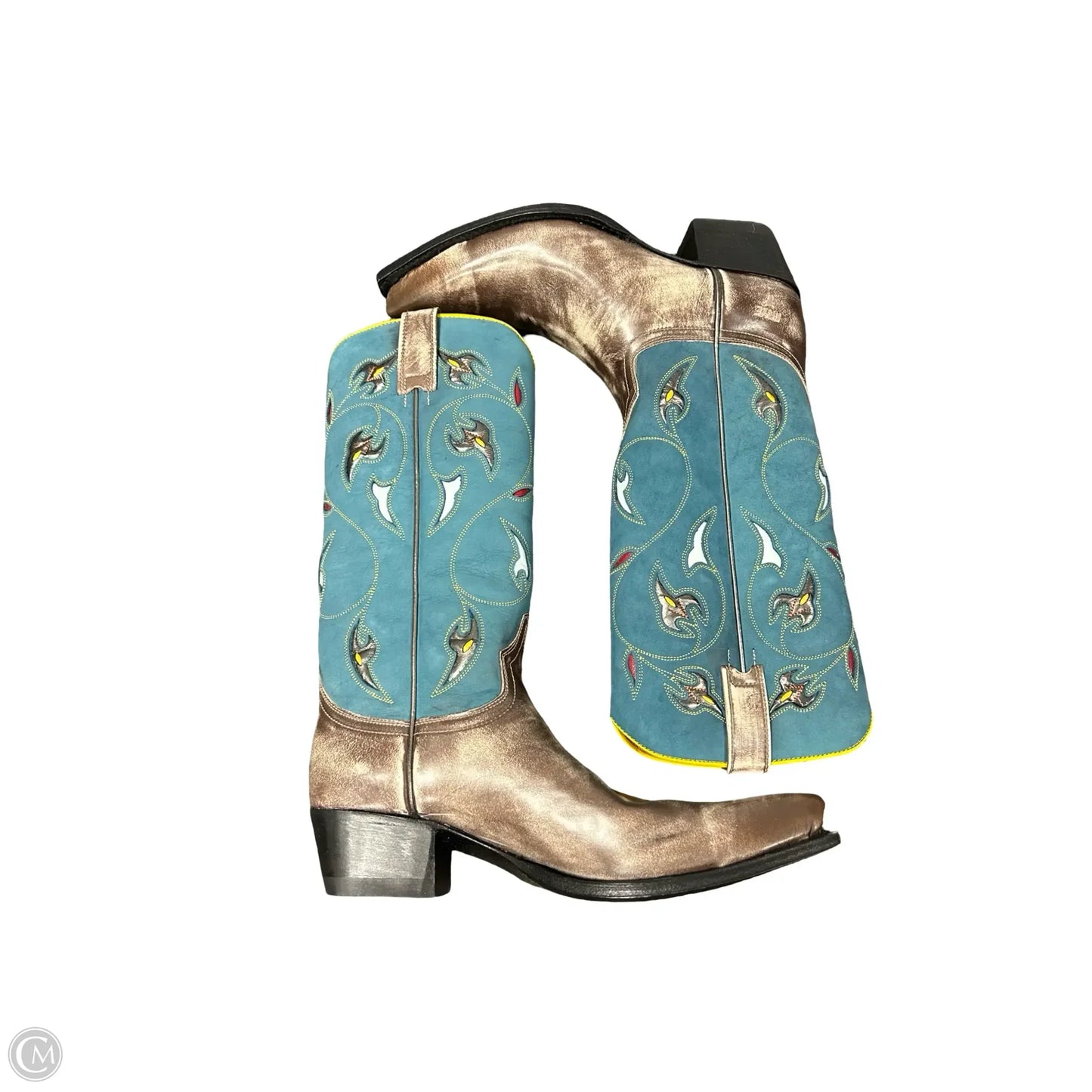 Boots Designer By Frye In Blue & Brown, Size: 8